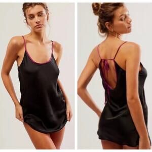 Free People Intimately Just What You Need Mini Slip Dress Small Satin  NWT